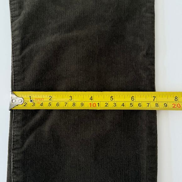 Talbots Dark Green Size 10 Corduroy Straight Leg Pant High Waist Stretch - Picture 11 of 11